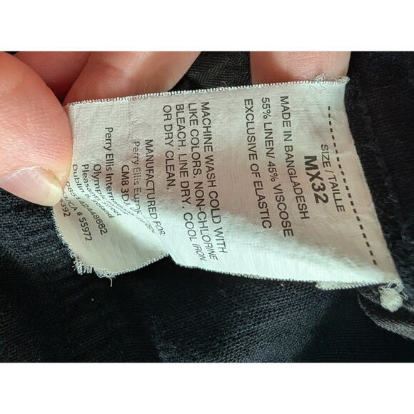 Cubavera Mens Linen Blend Core Drawstring Pants Sz Medium Jet Black Comfort - Picture 4 of 4